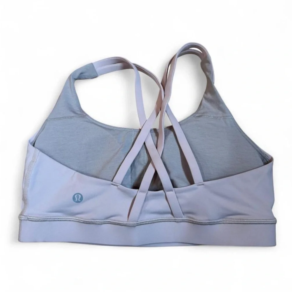 Lululemon Energy Bra Medium Support Luxtreme Neutral Blush Strappy Back Size 8